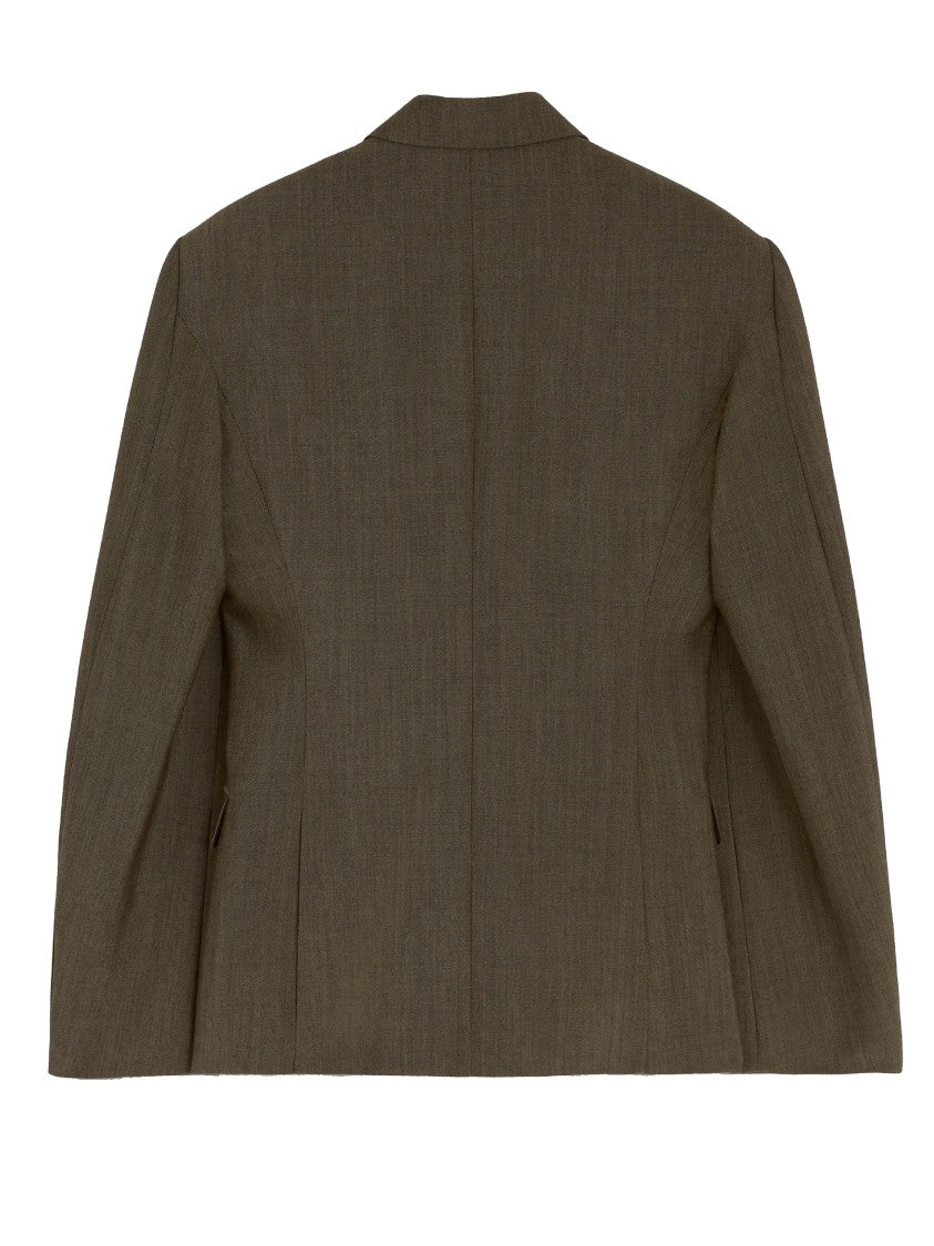 Phoebe Philo Tailored Tobacco Wool Double Breasted Blazer