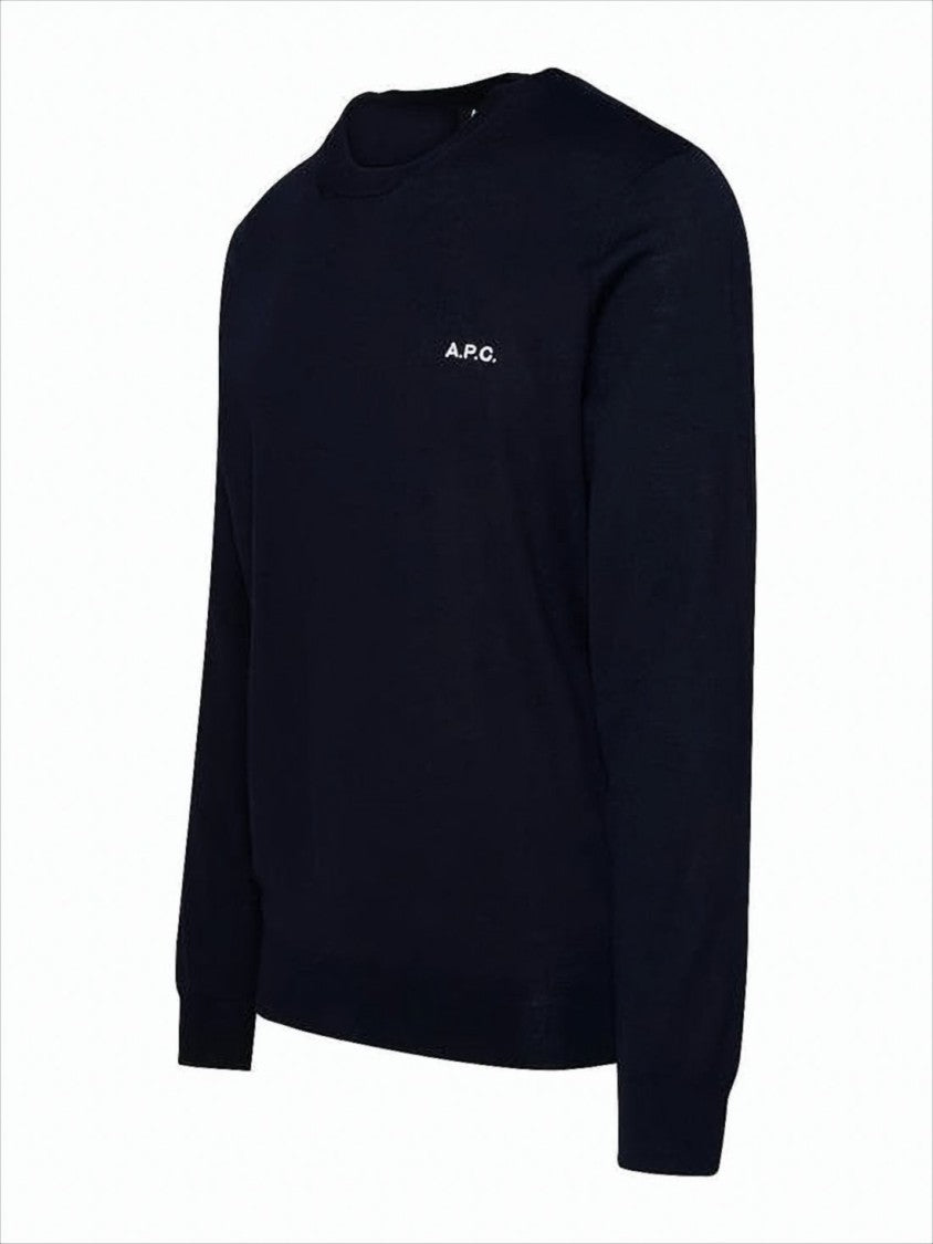 A.P.C. Crew Neck Sweater With Embroidered Logo