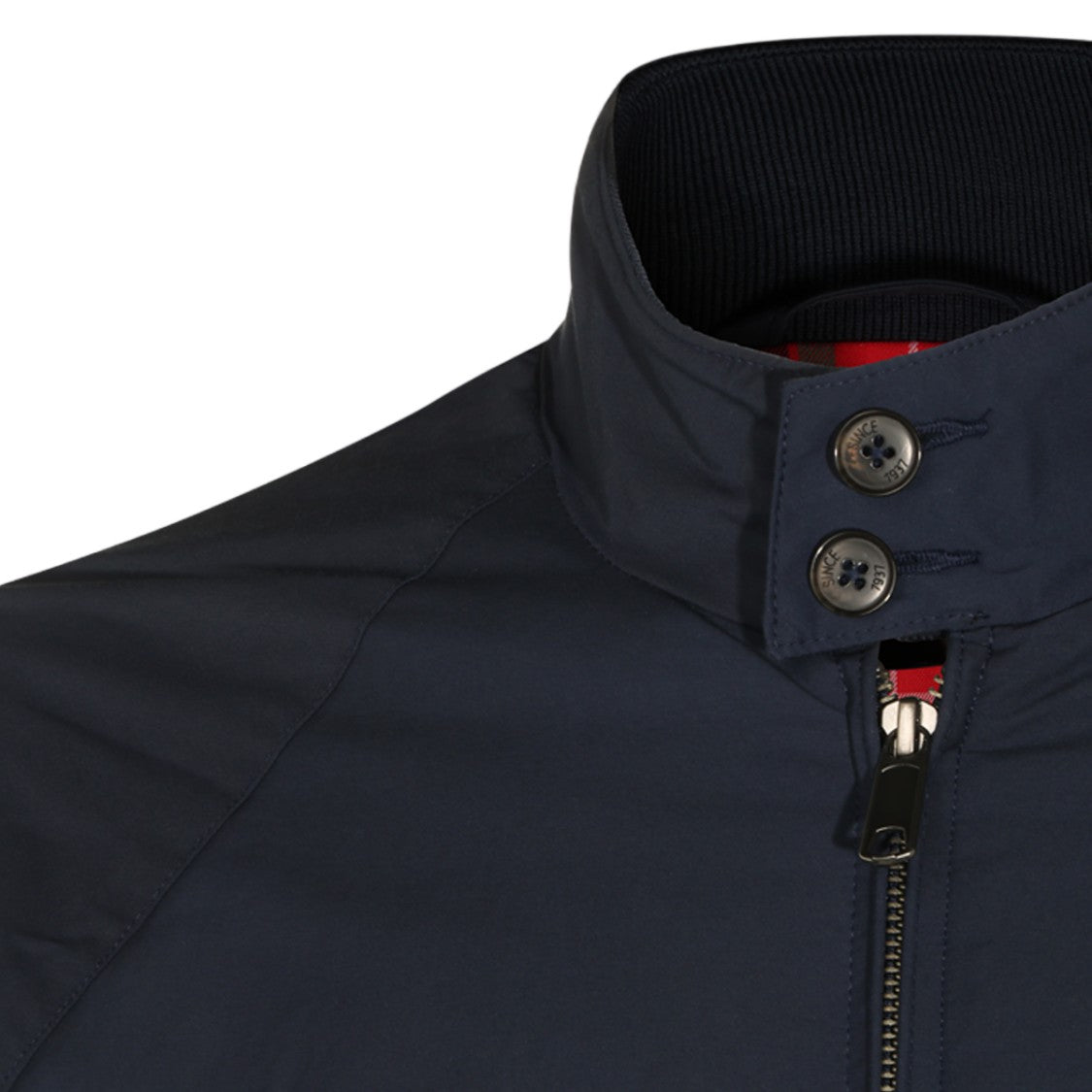 Baracuta Minimalist Design Jacket With High Collar And Button Closure