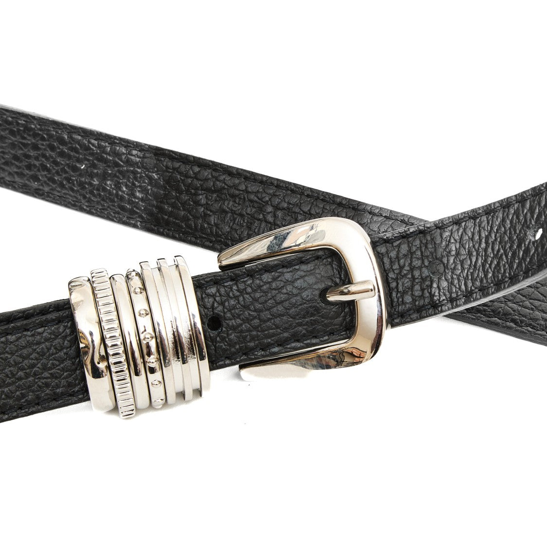 Orciani Textured Black Leather Belt