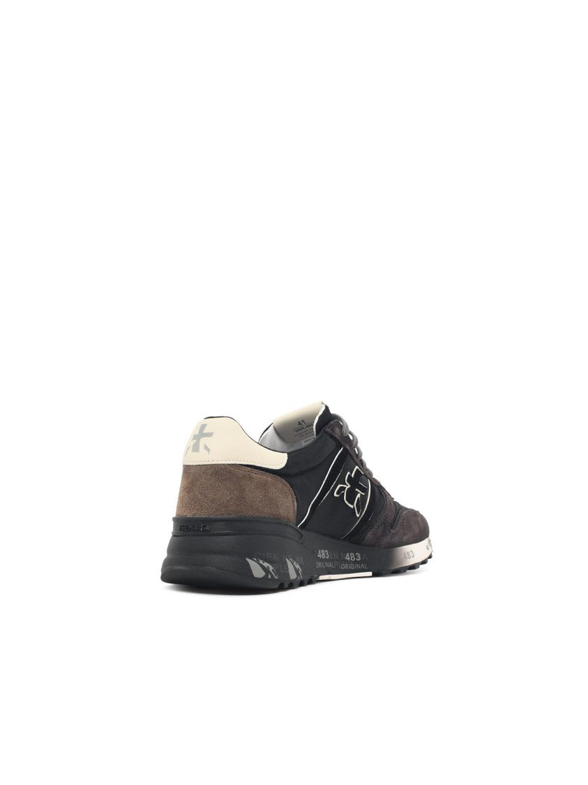 Premiata Black Ergonomic Sole Suede Accents Sneakers