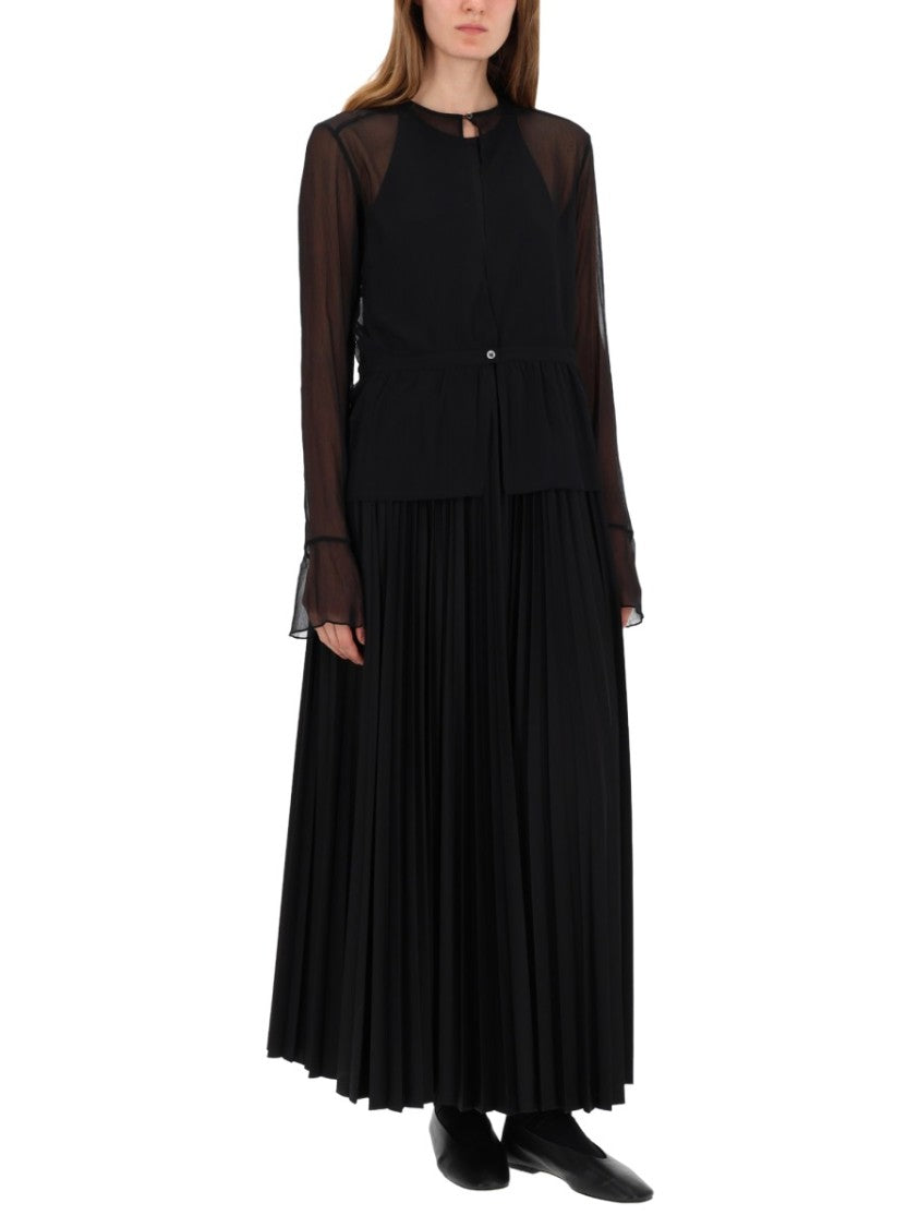 Our Legacy Sheer Long-Sleeved Top With Peplum Hem And Keyhole Closure