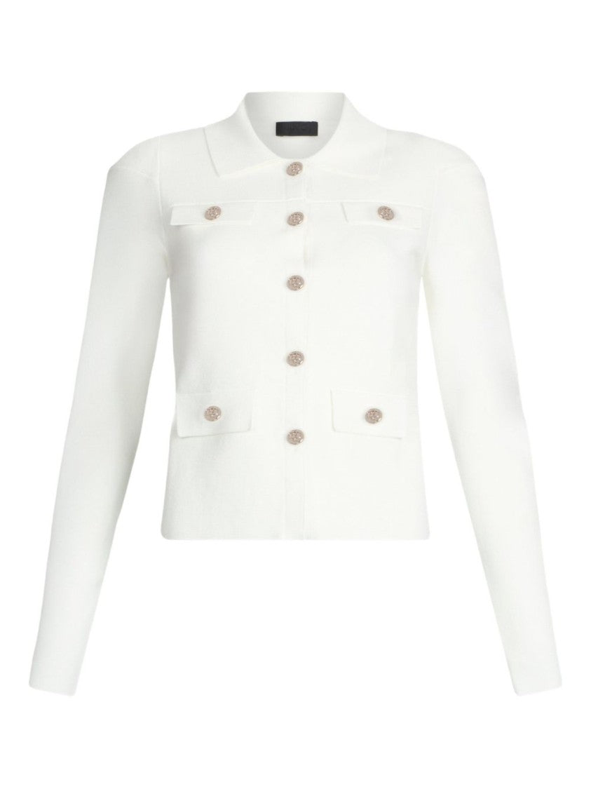 Liu Jo Fitted White Jacket With Classic Collar And Decorative Buttons