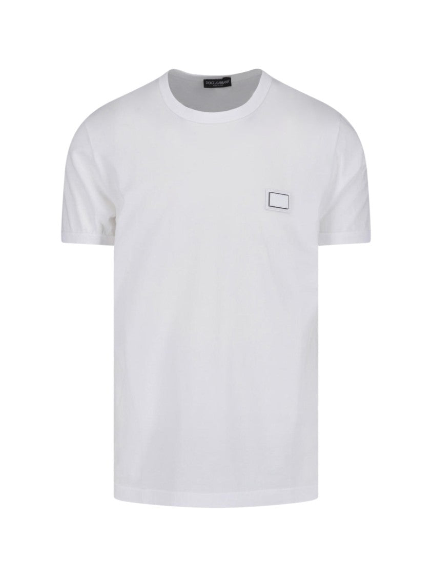 Dolce & Gabbana Cotton T-Shirt With Signature Metal Logo Tag