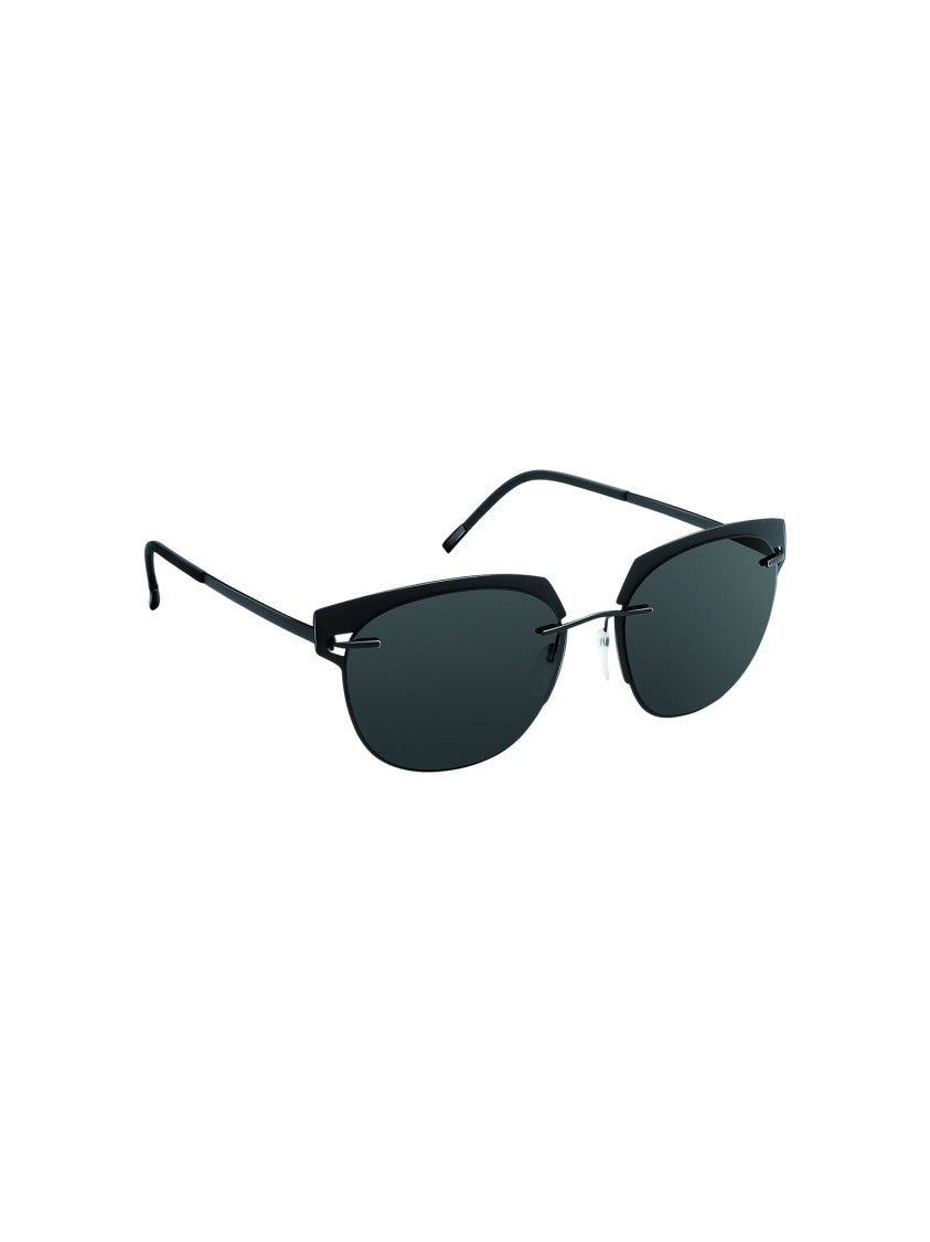 Silhouette Black 8702/75 Rimless Oval Sunglasses