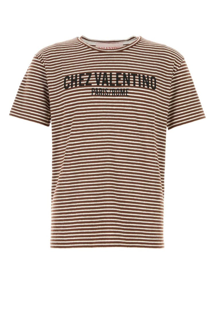 Valentino Garavani Embroidered Stretch Linen Blend T-Shirt