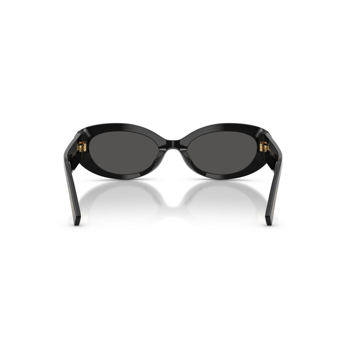 Dolce & Gabbana 0Dg4537 Oval Black Acetate Sunglasses With Gold Emblem