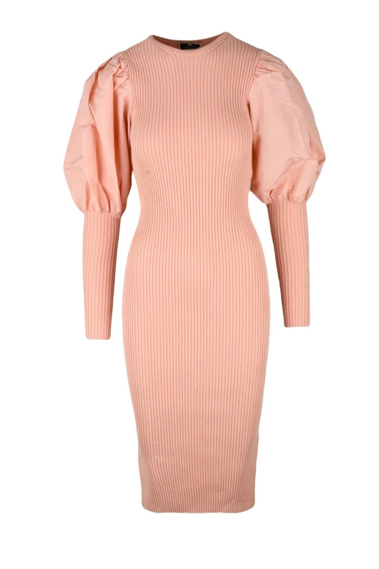 Elisabetta Franchi Long Knit Dress - Old Rose