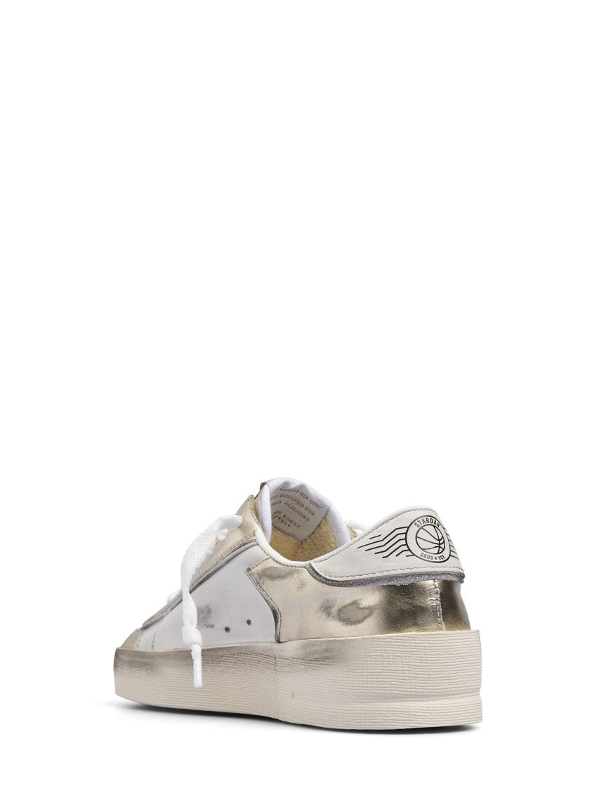 Golden Goose Suede And Laminated Leather Sneakers With Glitter Accents