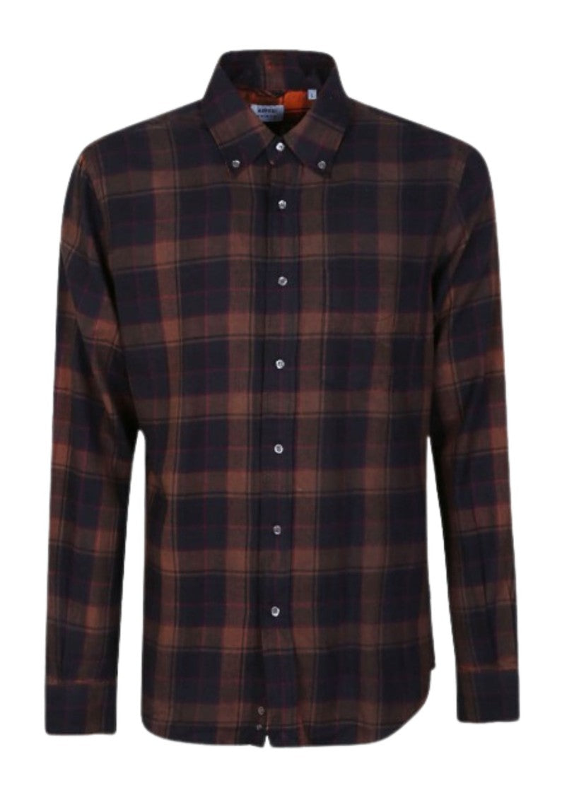 Aspesi Plaid Patterned Button-Down Shirt With Classic Collar
