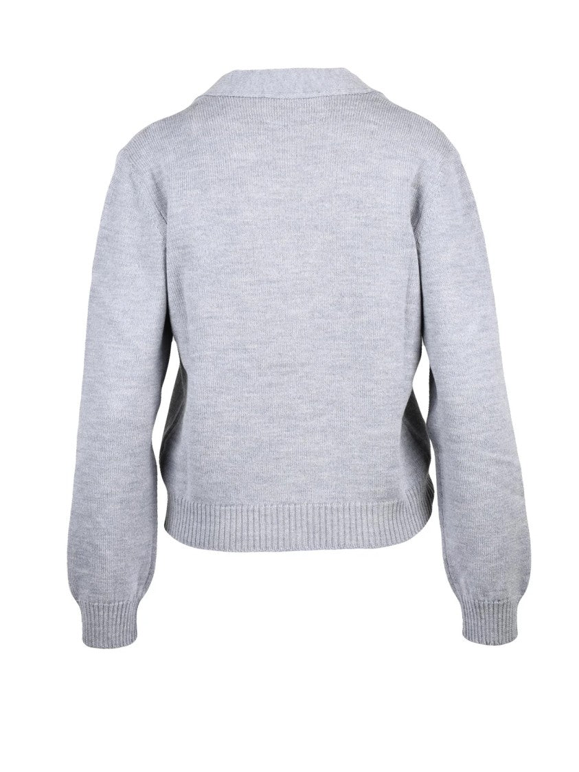 Ballantyne Grey Wool Button Cardigan
