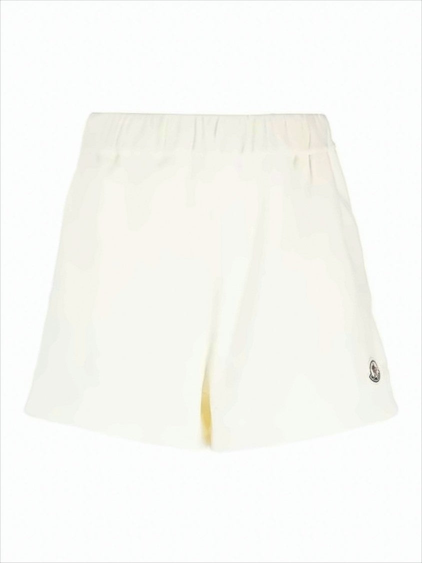 Moncler White Shorts With Elastic Waistband