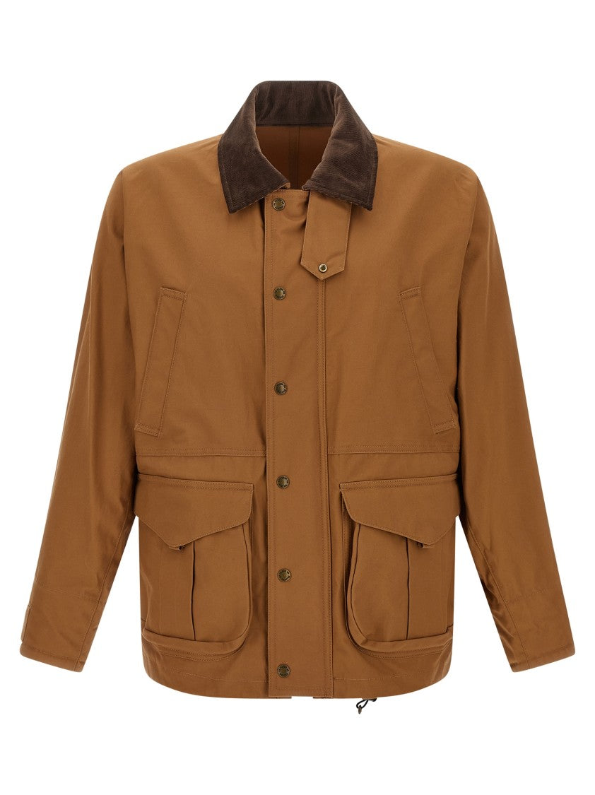 Junya Watanabe Cotton Canvas Jacket With Wool Back Insert And Corduroy Collar