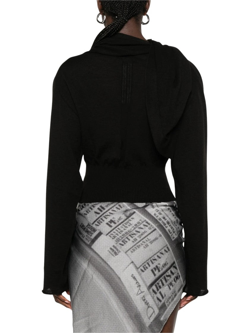 Rick Owens Scarf Cropped Asymmetrical Top