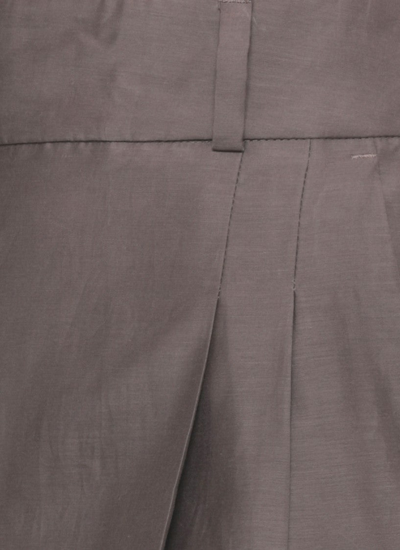 Peserico Brown Cotton-Silk Straight-Leg Pants
