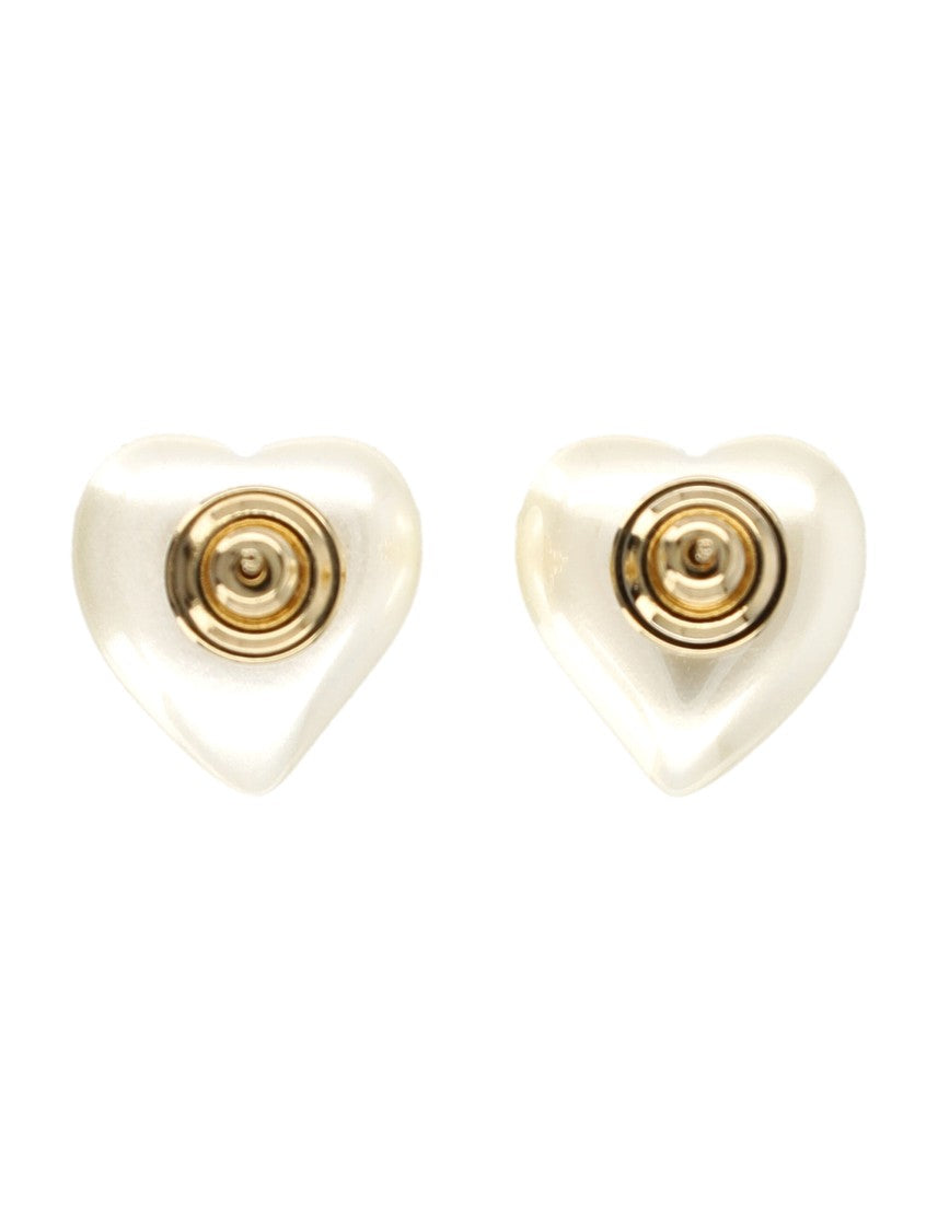 Valentino Garavani Heart-Shaped Vlogo Earrings With Crystal Embellishments