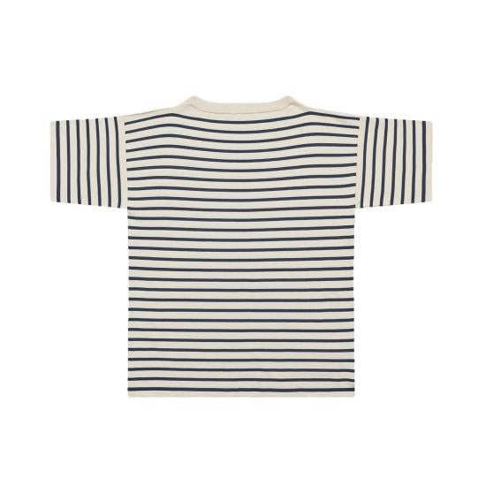 Andersen-Andersen Horizontal Stripe Short-Sleeve Knit Top