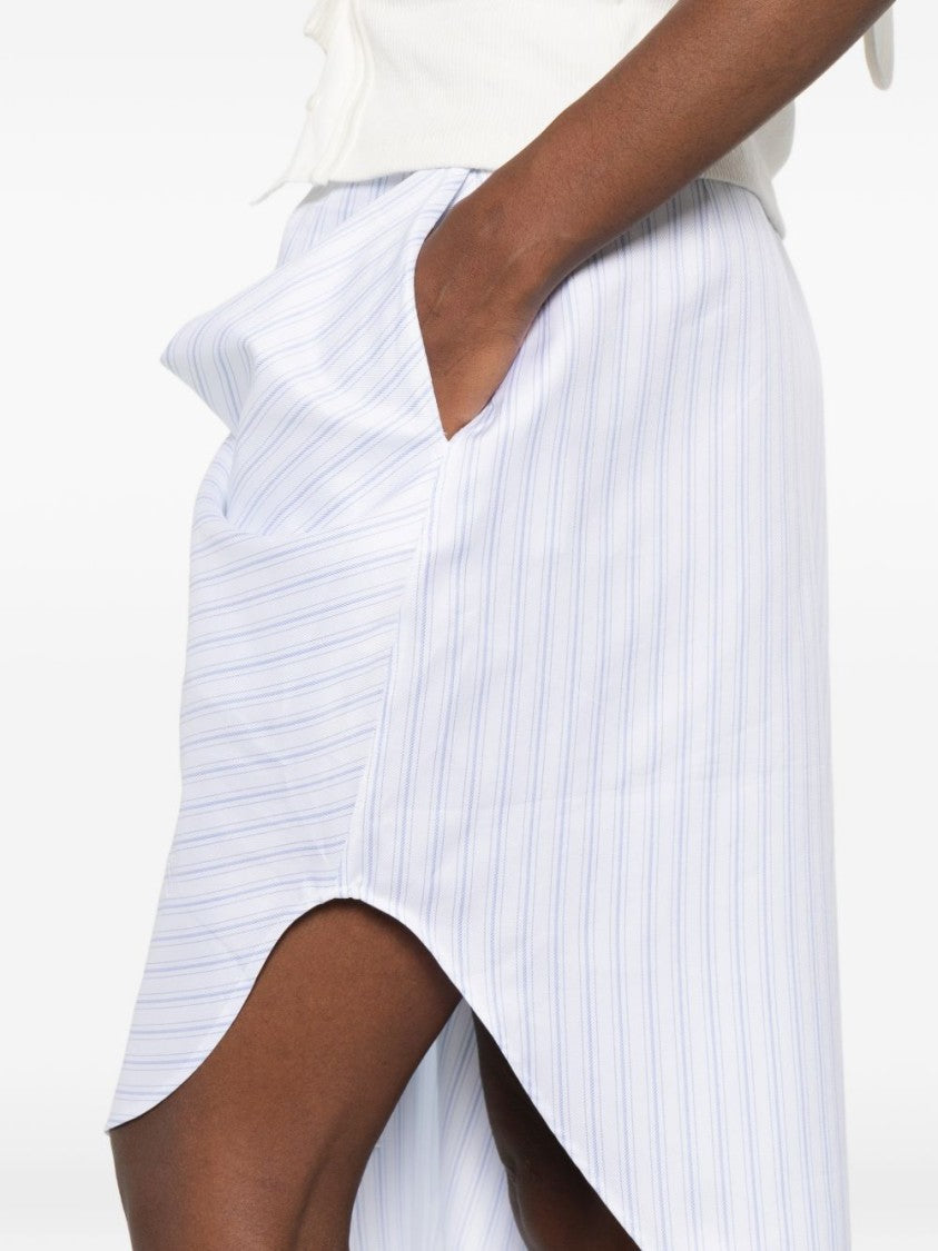 J. W. Anderson Blue Asymmetrical Midi Striped Draped Skirt