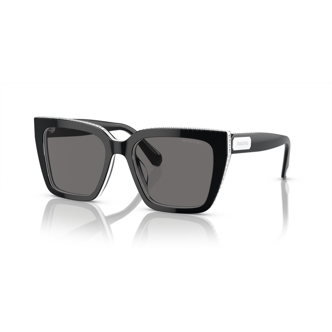 Swarovski 0Sk6013 Oversized Square Frame Sunglasses With Crystal Accents