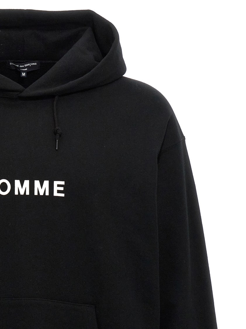 Comme Des Garçons Relaxed-Fit Black Hoodie With Front Logo Print