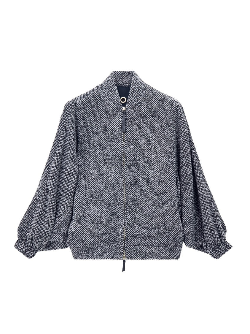 Giorgio Armani Textured Grey Boxy Peacoat