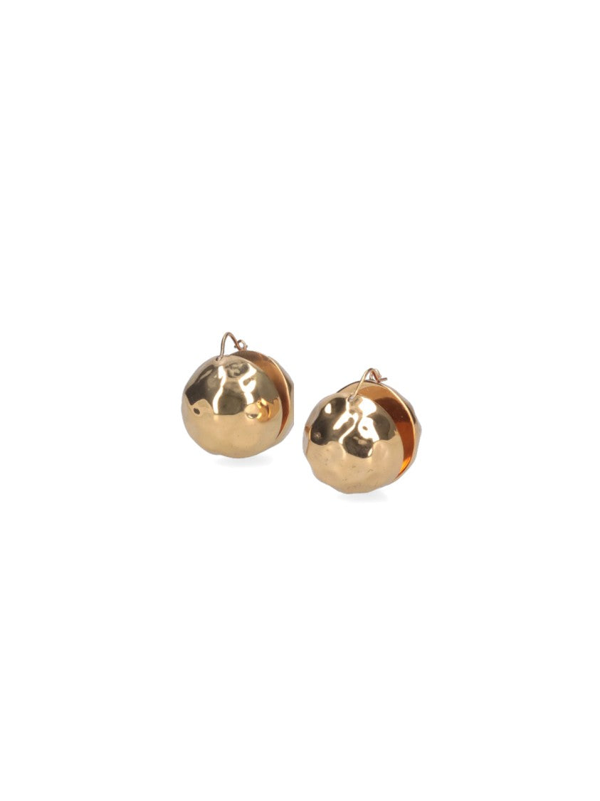 Patou Hammered Sphere Earrings In Golden Brass