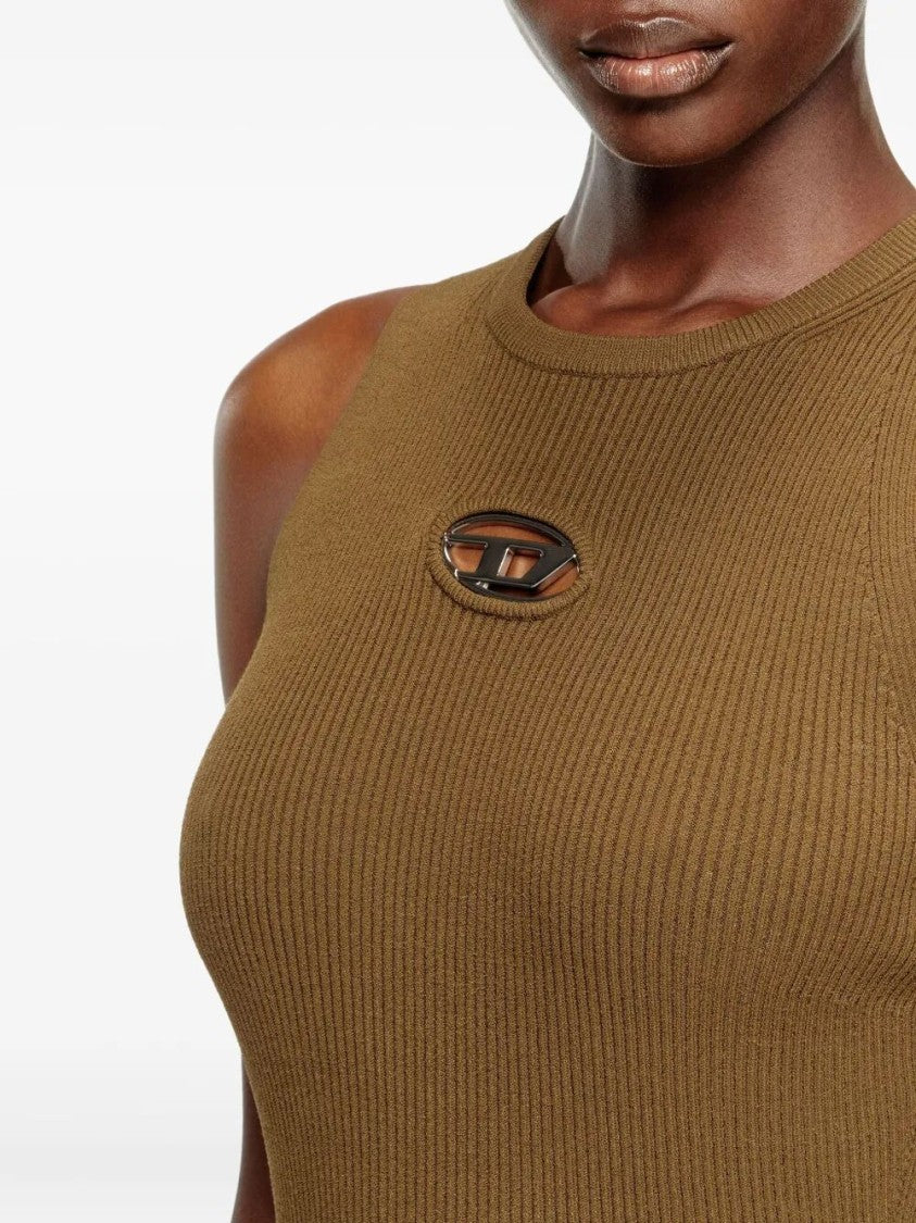 Diesel `M-Caddix` Ribbed Knit Sleeveless Dress