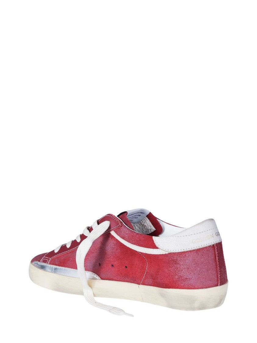 Golden Goose Perforated Star Detail Suede Sneakers With Vintage Finish