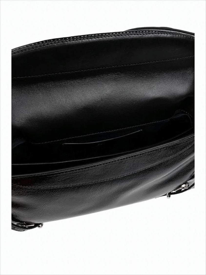 Givenchy Glossy Calf Leather Shoulder Bag With Structured Design