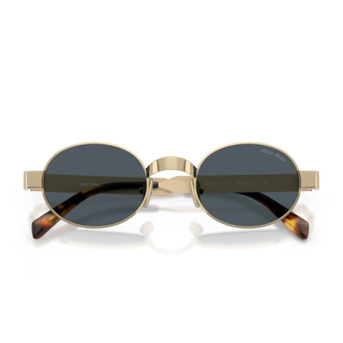 Miu Miu Gold Miu Miu Metal Oval Sunglasses