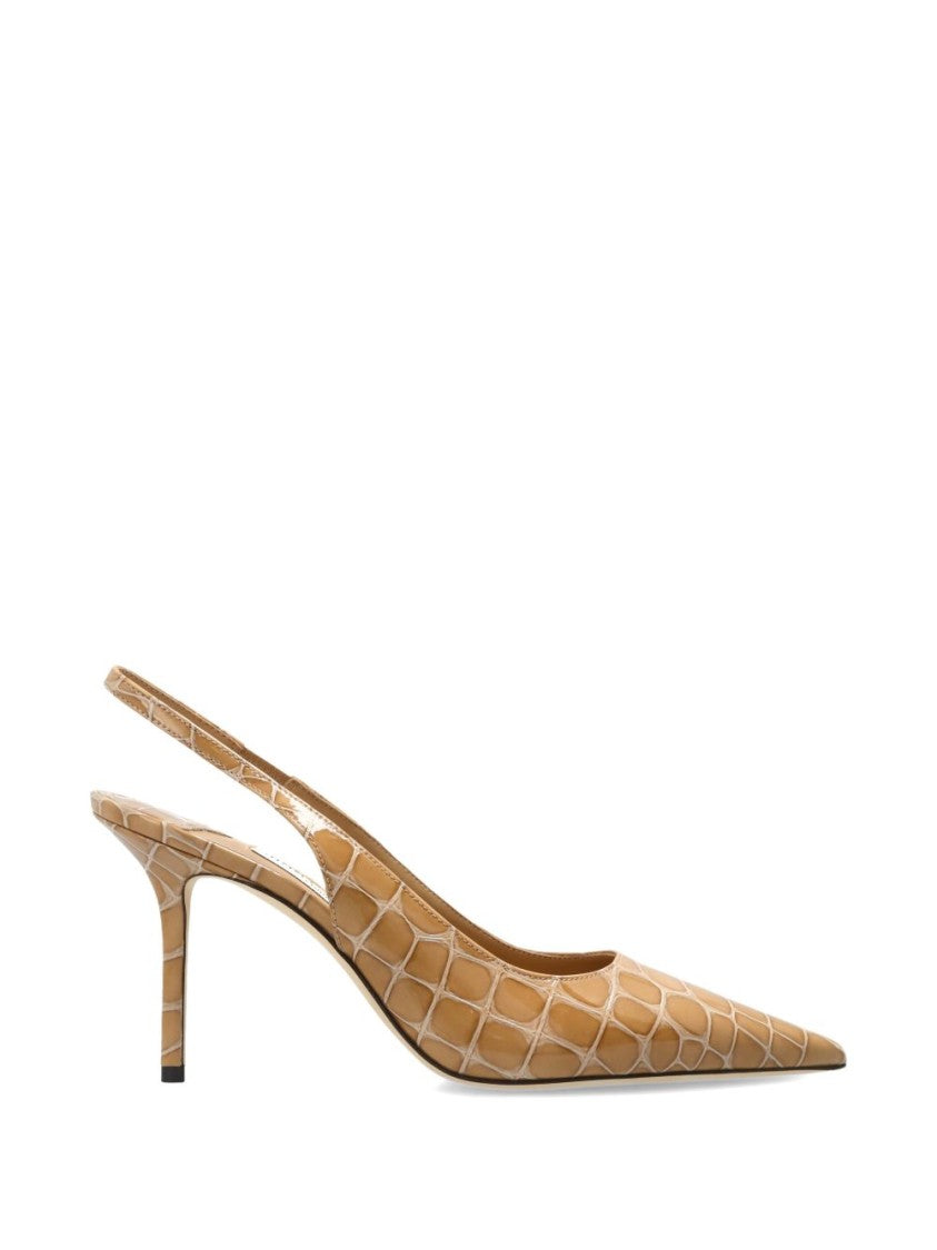 Jimmy Choo Pointed Toe Slingback Pumps With Reptile Effect Texture