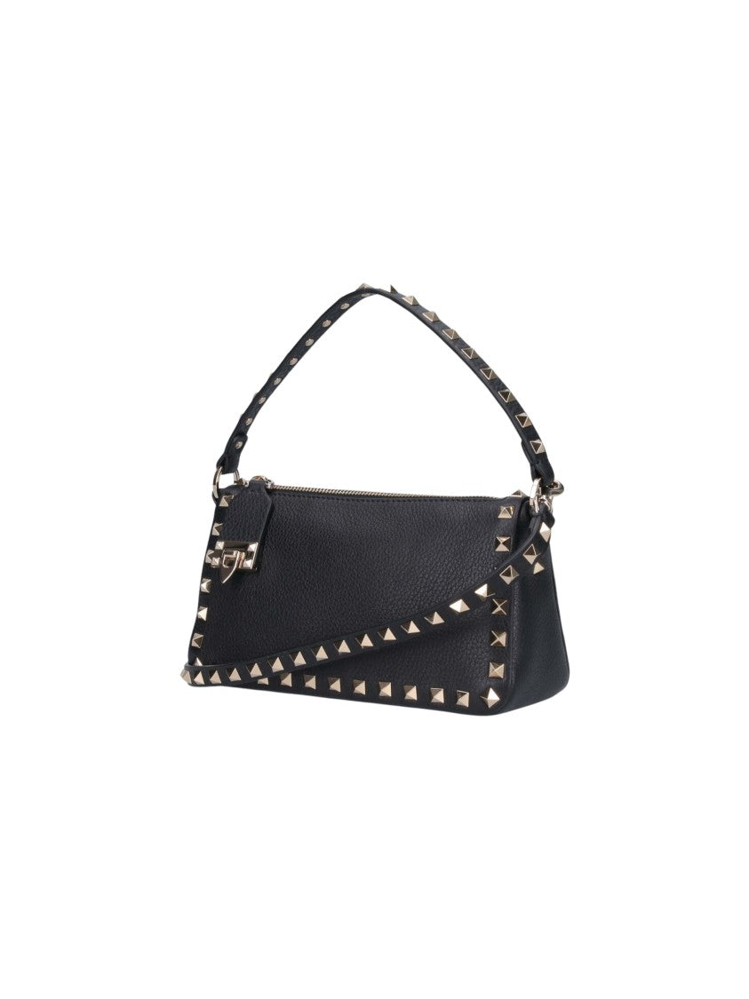 Valentino Peppering Pyramid Stud Leather Shoulder Bag