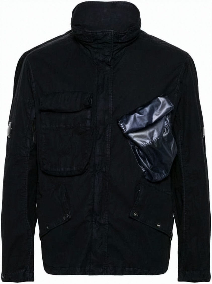 C.P. Company Utilitarian Black Jacket With Asymmetrical Chest Pocket