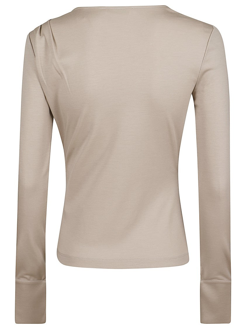 Max Mara Pure Wool Interlock V-Neck Top