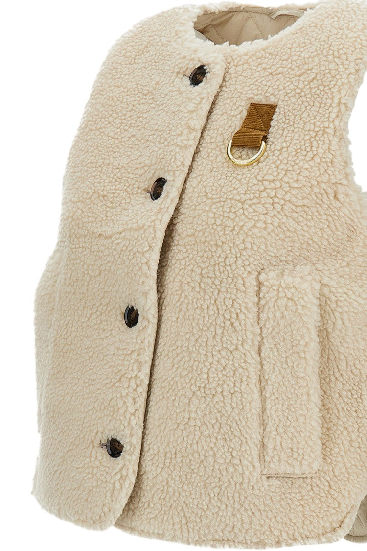 Barbour Cream Bowes Button-Up Fleece Vest