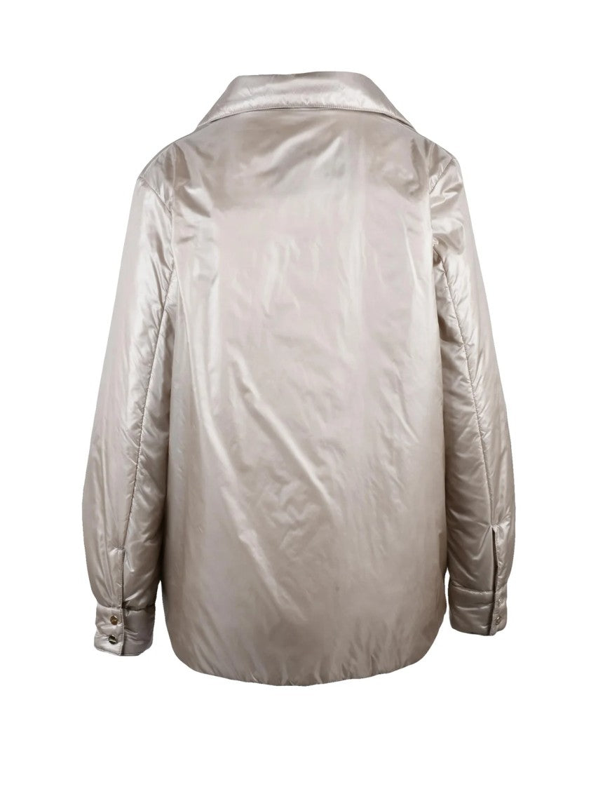 Herno Beige Padded Jacket With Snap Button Closure And Relaxed Fit