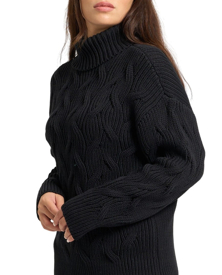 Armani Exchange Knit Turtleneck Sweater With Cable Pattern