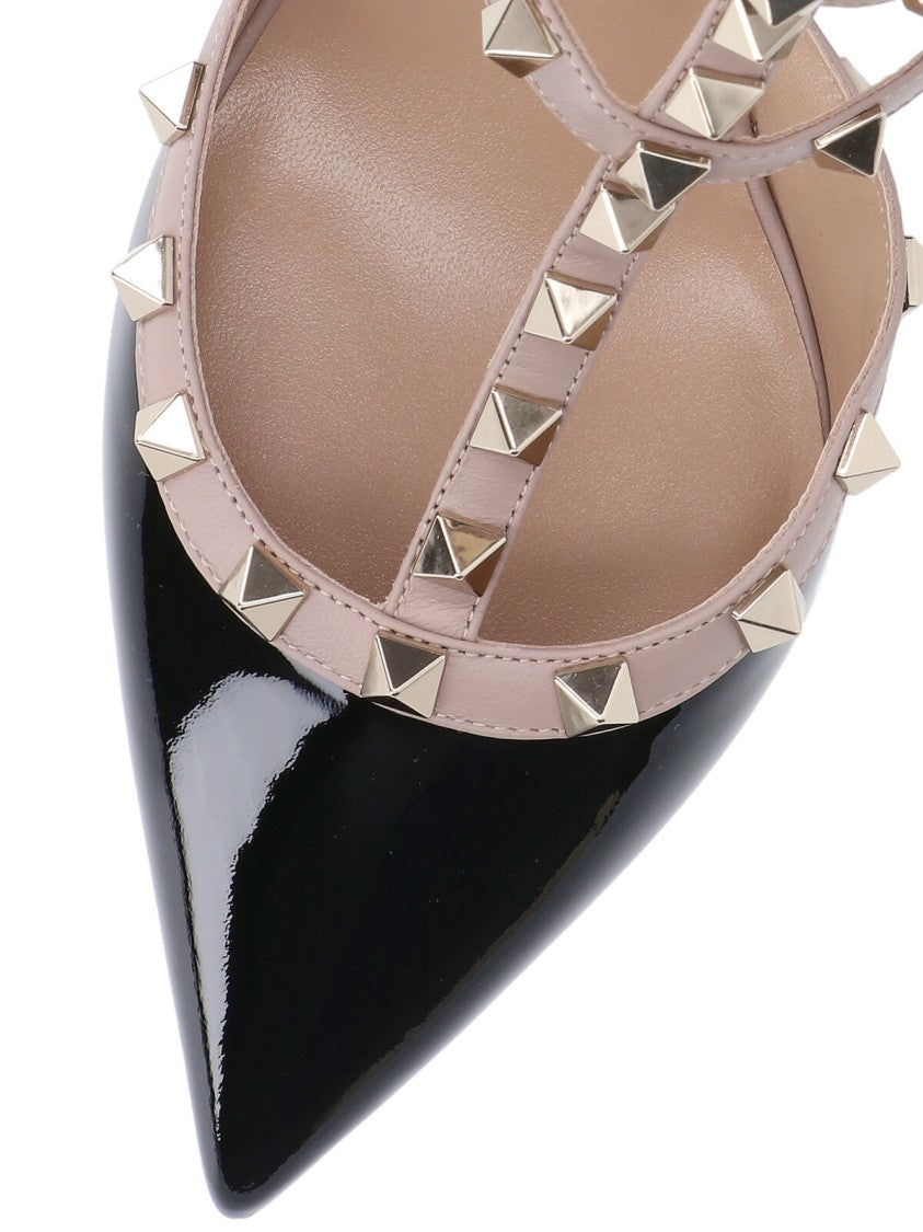 Valentino Garavani "Rockstud" Slingback Pumps – Black/Pink