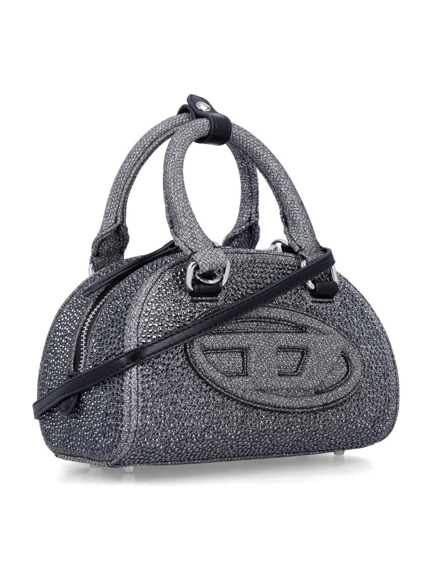 Diesel Textured Leather Dome Crossbody Bag With Shimmering Finish