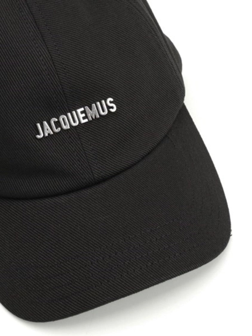 Jacquemus Black Cotton Logo Bucket Hat