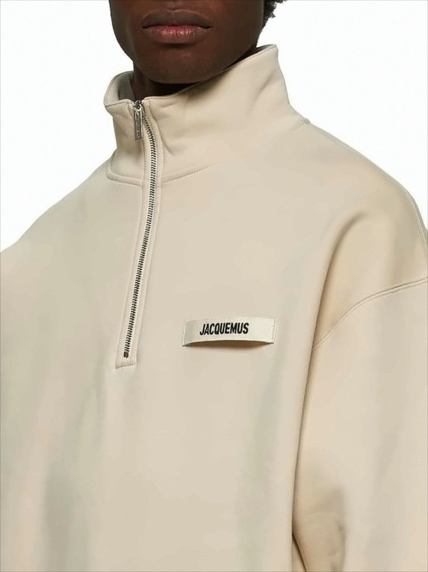 Jacquemus High-Collar Cotton Pullover With Half-Zip Closure
