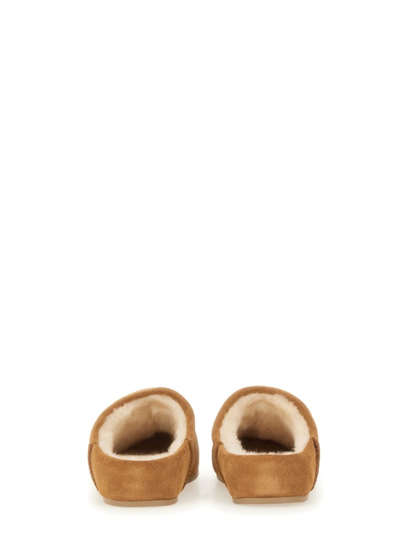 Ugg Elea Plush Leather Slip-On Flats