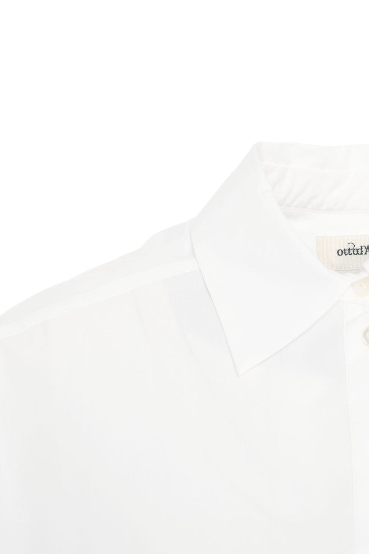 Ottod'ame White Cotton Blouse With Classic Collar