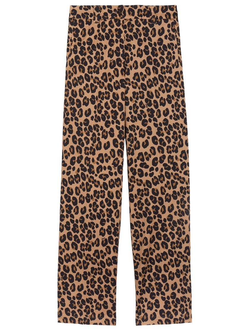 Aspesi Leopard Print Stretch Cotton Pants