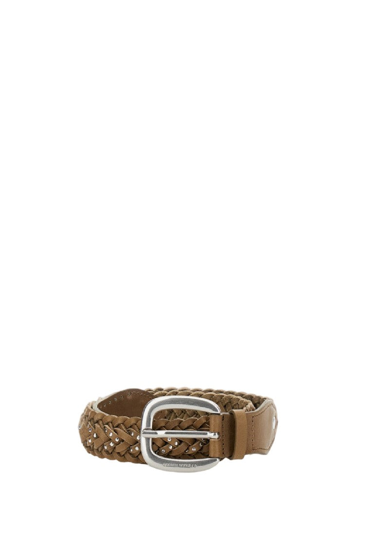 Golden Goose Braided Leather Belt With Metal Buckle