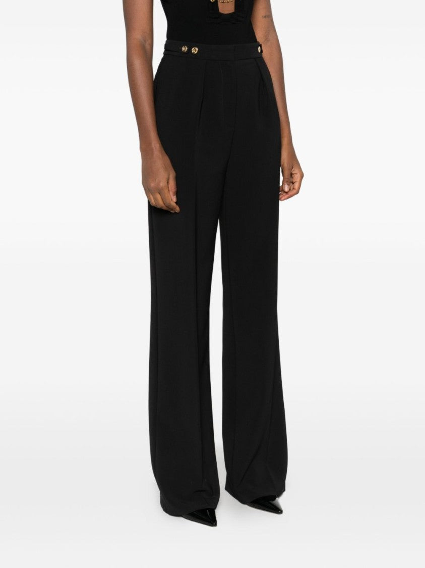 Elisabetta Franchi High-Waisted Wide-Leg Trousers With Pleat Detailing