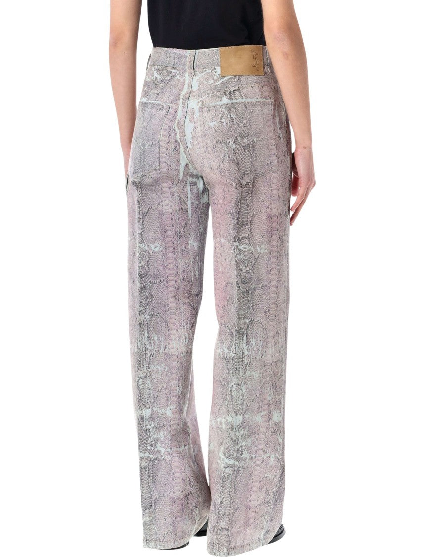 Haikure Winona Snake Print Wide Jeans