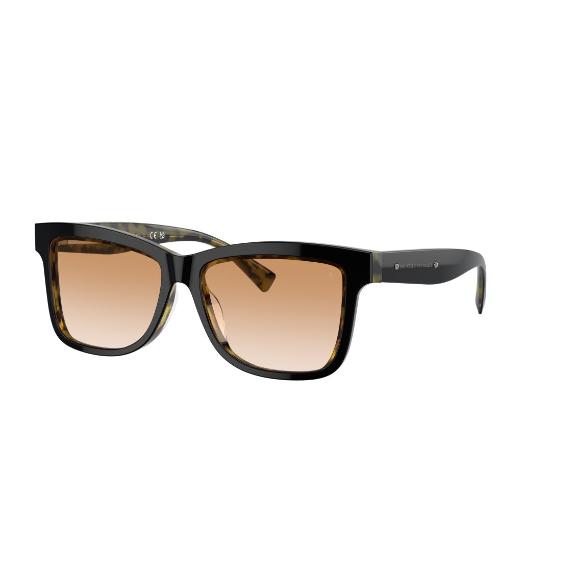 Brunello Cucinelli 0Bc4009s Bold Rectangular Acetate Sunglasses With Tortoiseshell Arms