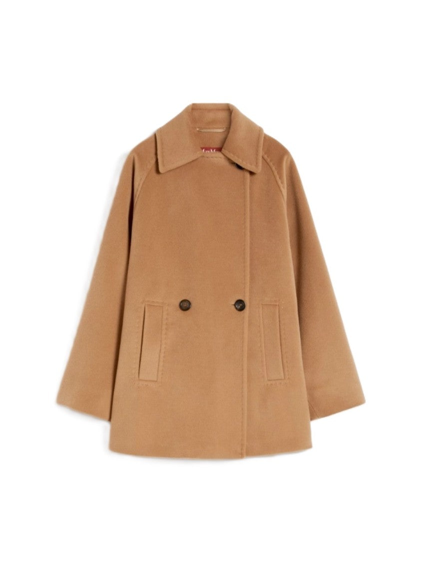 Max Mara Double-Breasted Camel Wool Coat