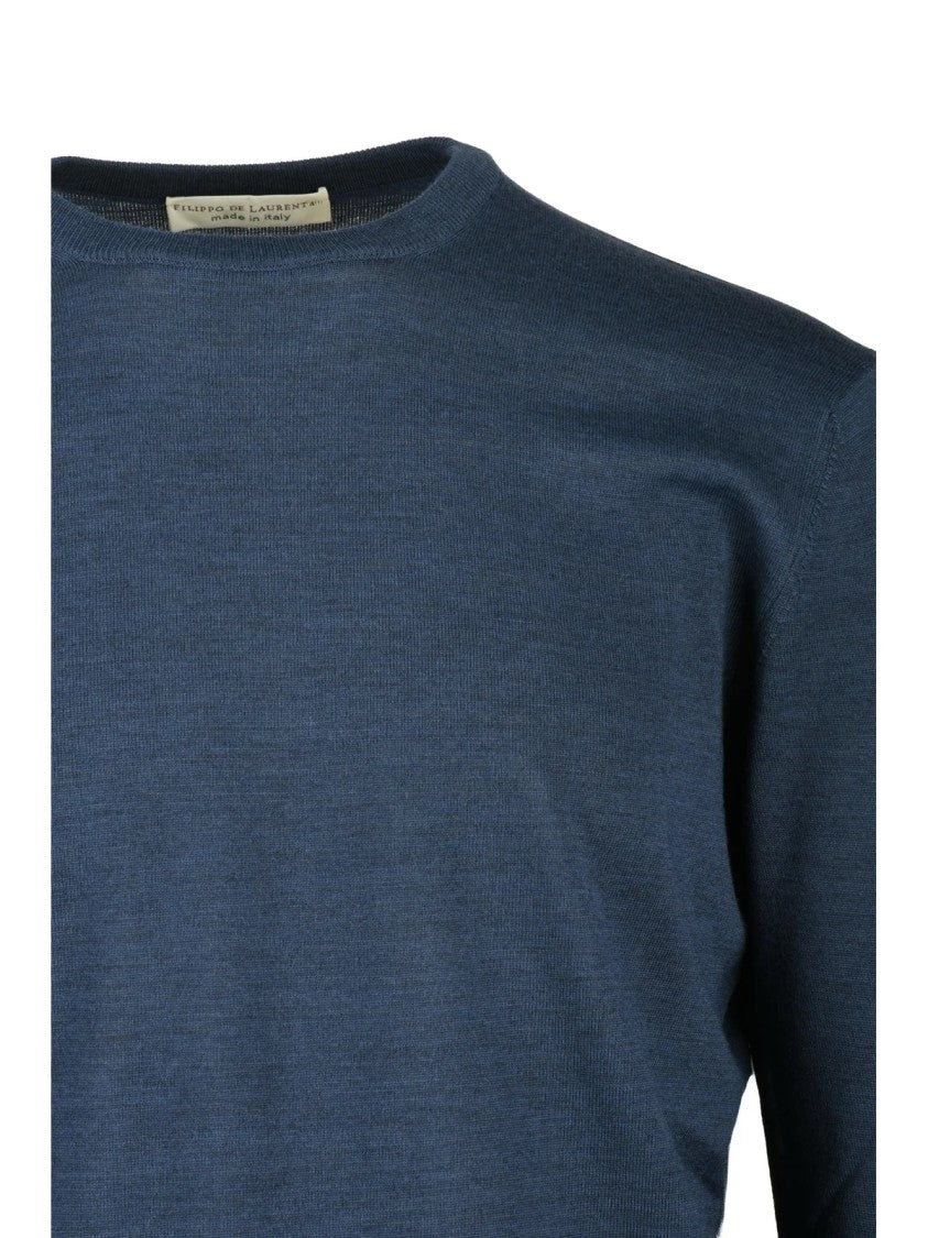 Filippo De Laurentiis Crew Neck Pullover In Exquisite Extrafine Merino Wool